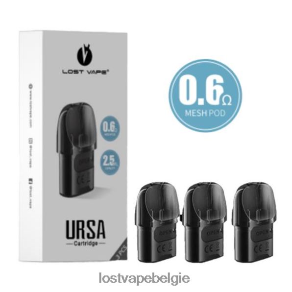 Lost Vape URSA vervangende peulen | 2,5 ml (3-pack) zwart 0,6ohm T44F2T6 - Lost Vape Customer Service