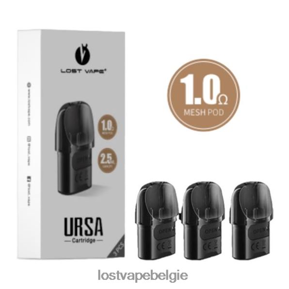 Lost Vape URSA vervangende peulen | 2,5 ml (3-pack) zwart 1.ohm T44F2T124 - Lost Vape Near Me